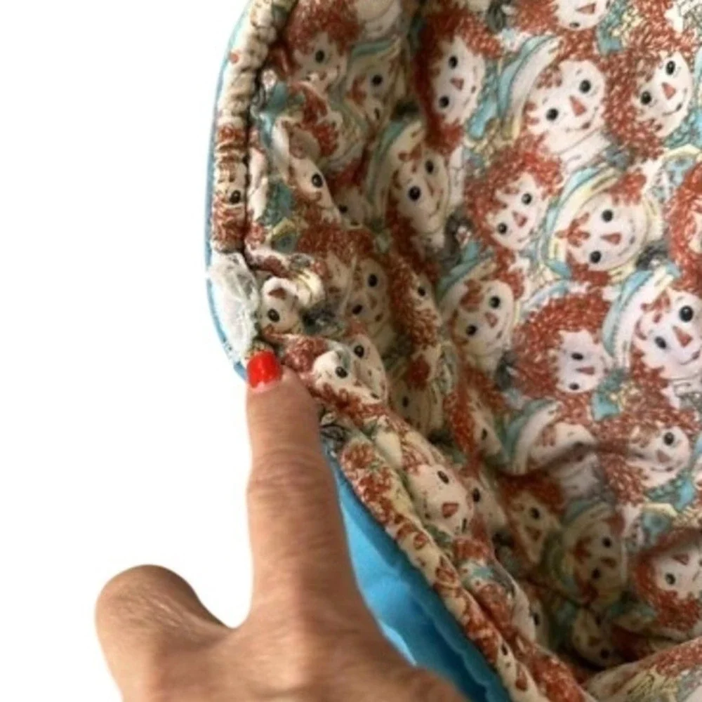 Unbranded Shopping Cart Cover Blue Red Raggedy Ann Quilted Vintage Style‎